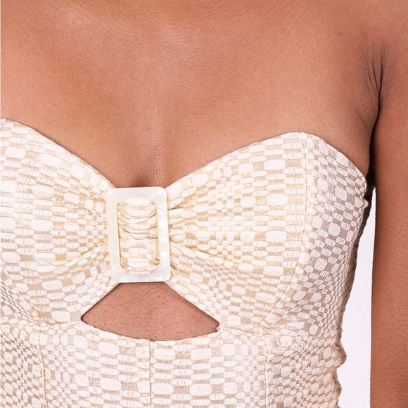 NWOT Lisa Marie Fernandez Buckle Bandeau Maillot swimsuit - Picture 6 of 13